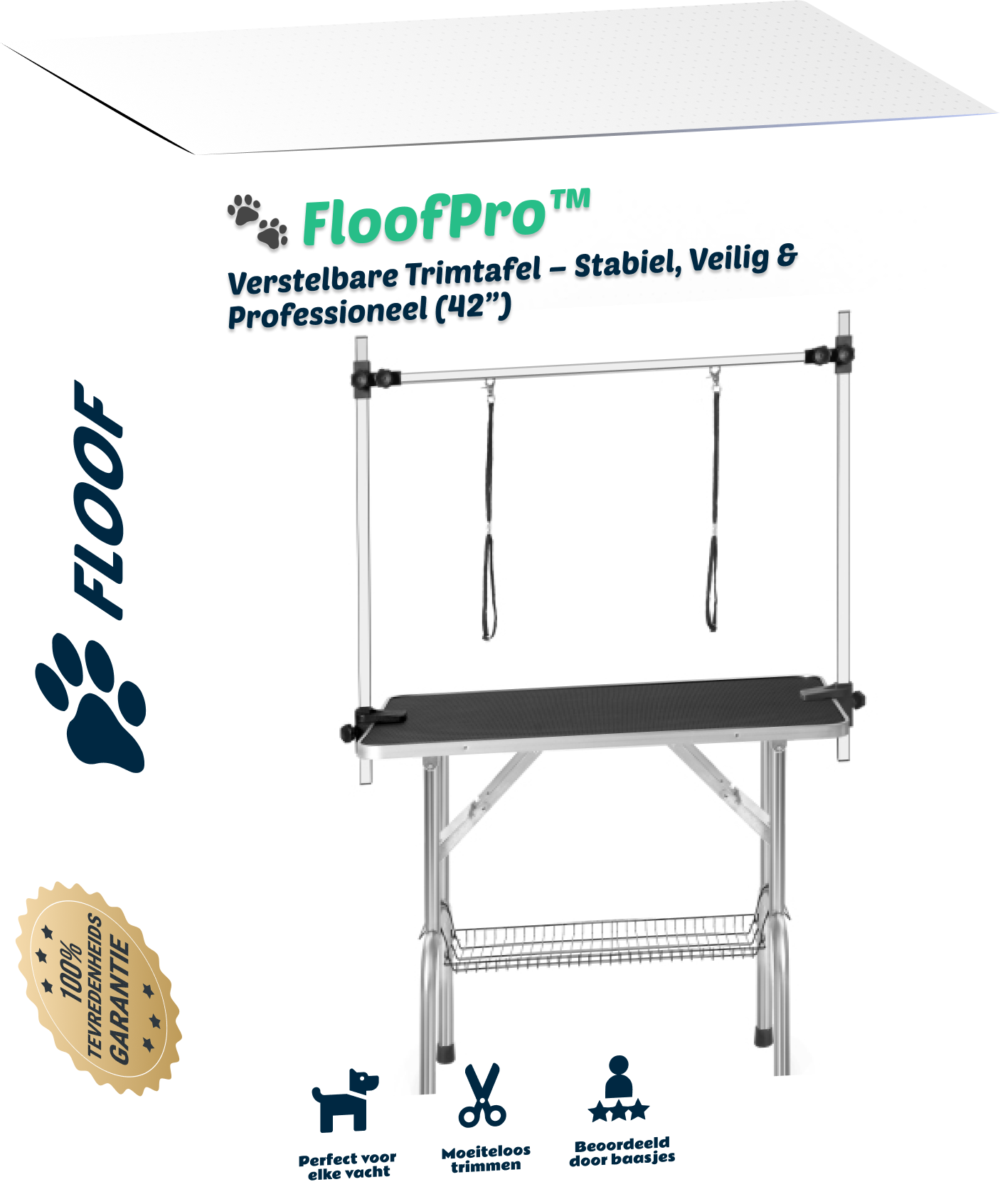 🐾 FloofPro™ Verstelbare Trimtafel – Stabiel, Veilig & Professioneel (42”)